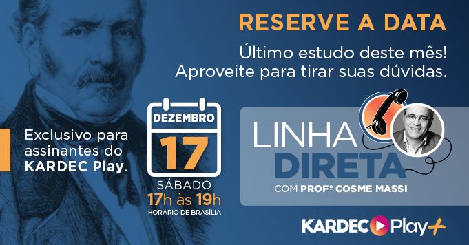 Linha Direta com Prof.&ordm; Cosme Massi - exclusivo KARDEC Play - Via Sala Zoom